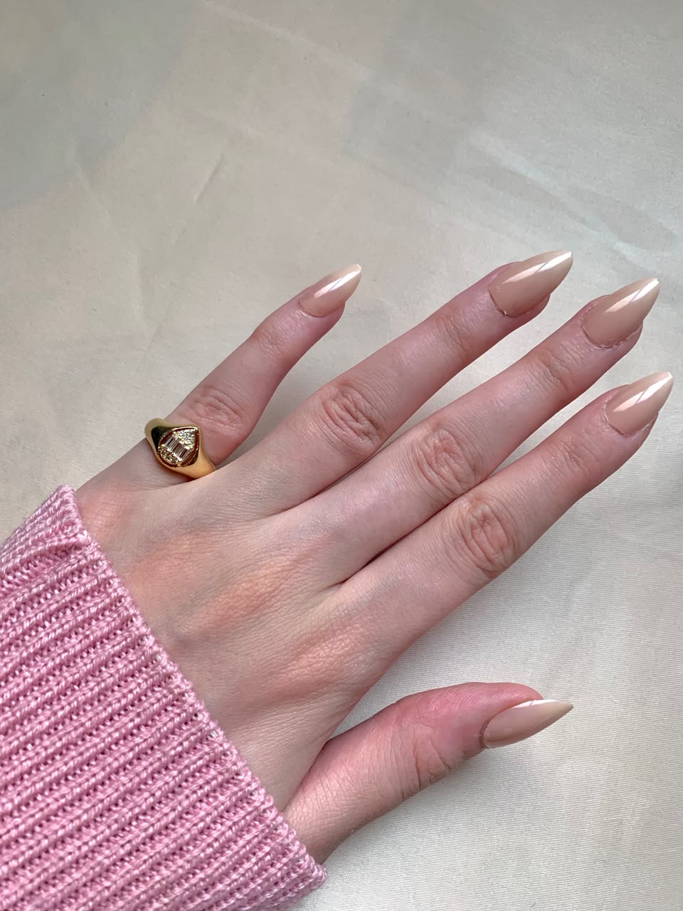 Diamond pinky ring